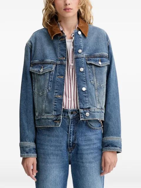 corduroy-collar denim jacket by MARC O'POLO