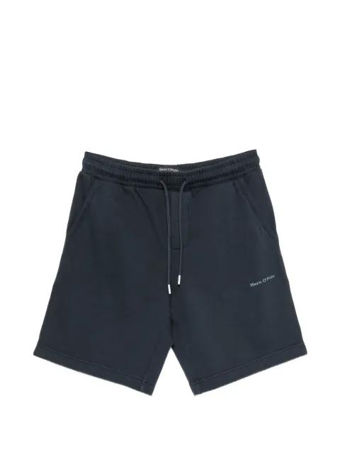 drawstring-waist logo-print shorts by MARC O'POLO