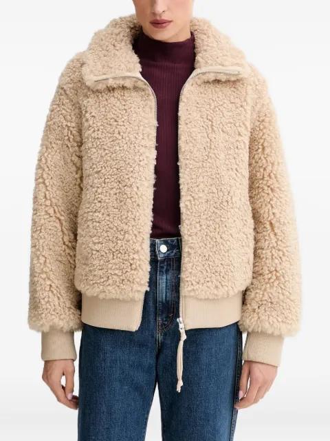 faux-shearling zip-up jacket by MARC O'POLO