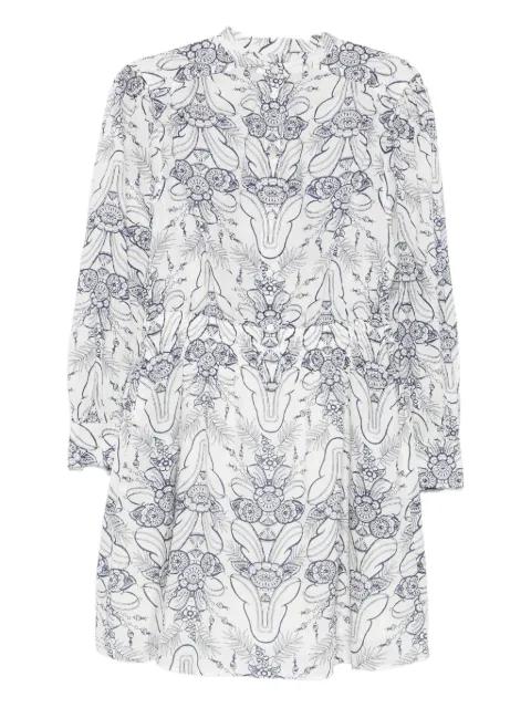 floral-pattern long-sleeve mini dress by MARC O'POLO floral-pattern long-sleeve mini dress by MARC O'POLO