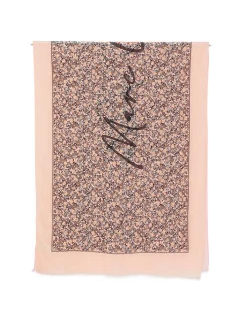 floral-print logo-print scarf by MARC O'POLO