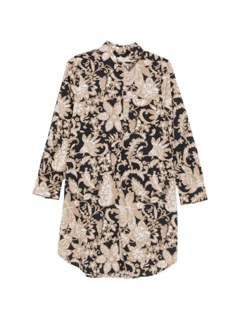 floral-print long-sleeve mini dress by MARC O'POLO
