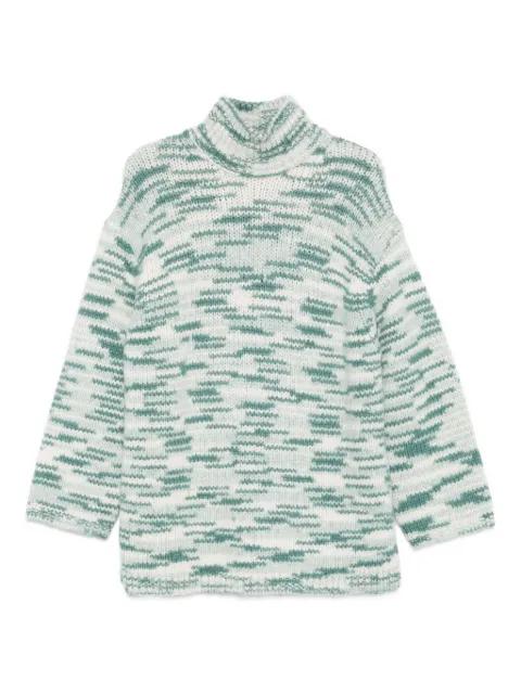 high-neck stripe-pattern sweater by MARC O'POLO