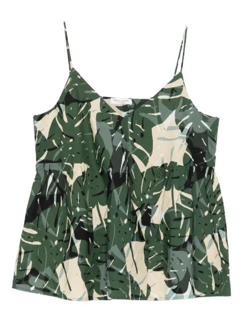 leaf-print V-neck top by MARC O'POLO