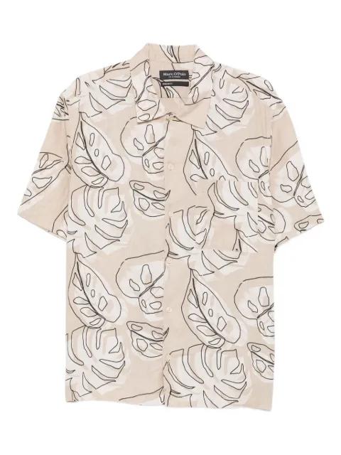 leaf-print button-fastening shirt by MARC O'POLO