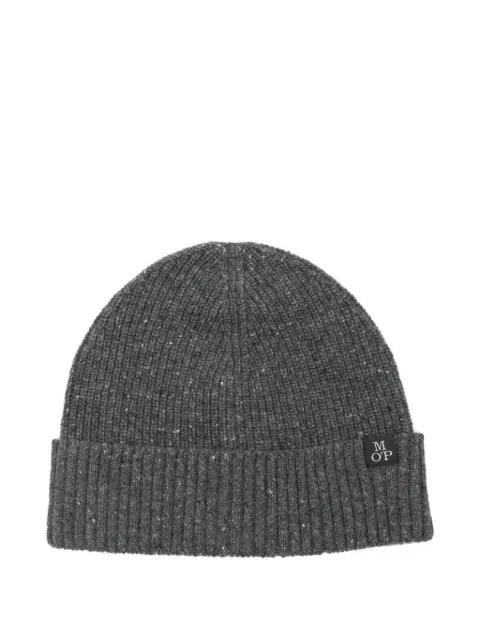 logo-patch ribbed beanie hat by MARC O'POLO