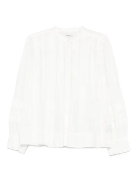 pleated button-up blouse by MARC O'POLO