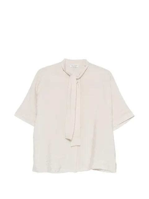 pussy-bow short-sleeve blouse by MARC O'POLO