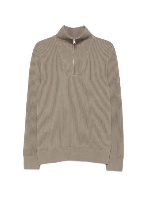 ribbed-knit half-zip sweater by MARC O'POLO
