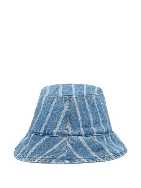 striped denim bucket hat by MARC O'POLO