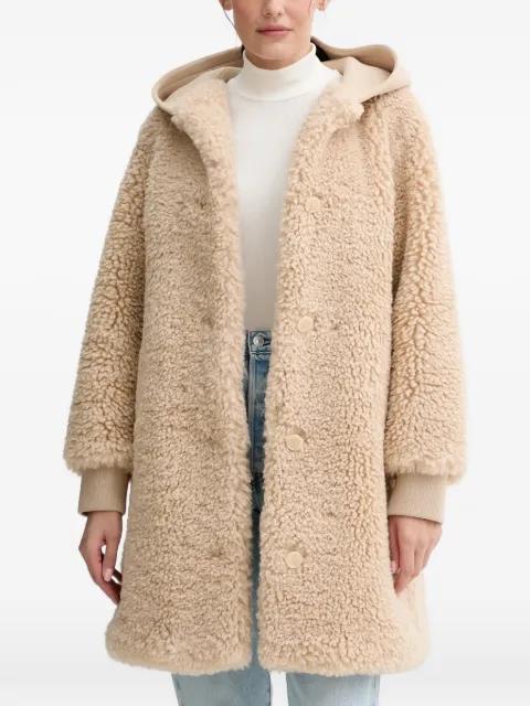 teddy-texture hoodied coat by MARC O'POLO