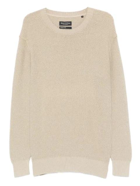waffle-knit crew-neck jumper by MARC O'POLO