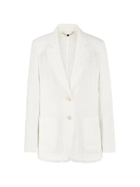 frayed-edge single-breasted blazer by MARCCAIN