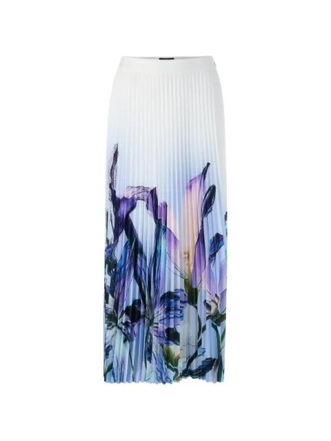 lily-print pleated midi skirt by MARCCAIN