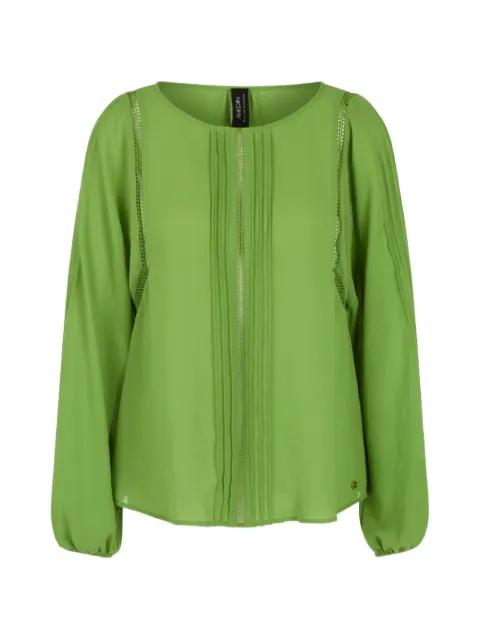 pintucks-detail long-sleeve blouse by MARCCAIN