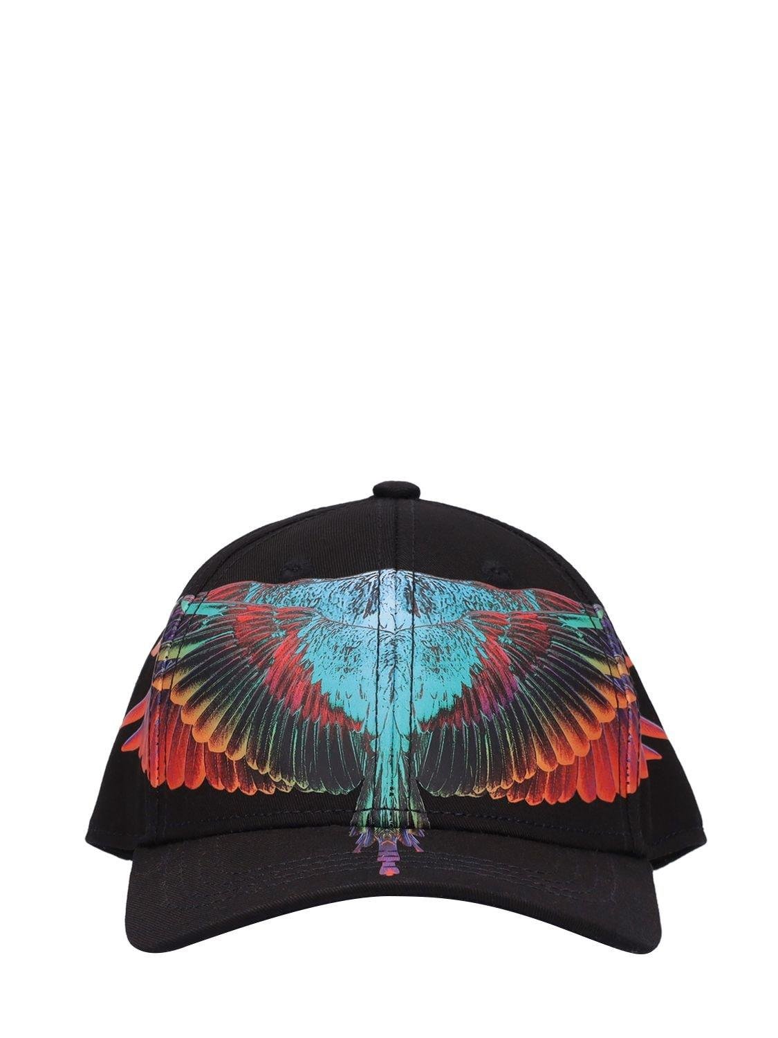 Wings Cotton Gabardine Baseball Hat by MARCELO BURLON