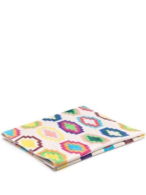 geometric-print cotton-blend beach towel by MARCELO BURLON