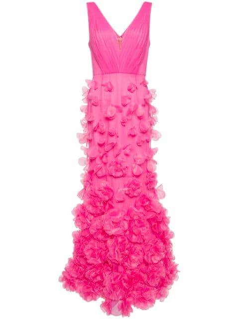 floral-appliqué tulle gown by MARCHESA