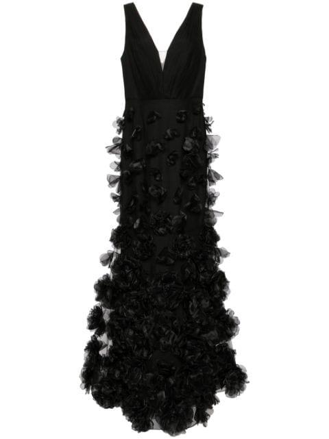 floral-appliqué tulle gown by MARCHESA