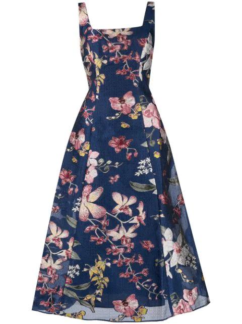floral-print A-line dress by MARCHESA