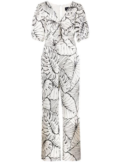 leaf-print jumpsuit by MARCHESA