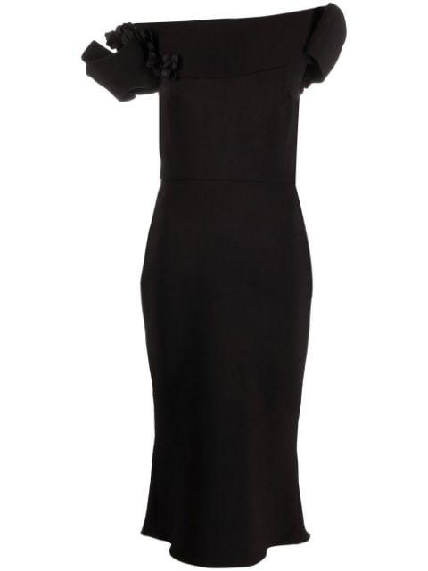 off-shoulder midi dress by MARCHESA
