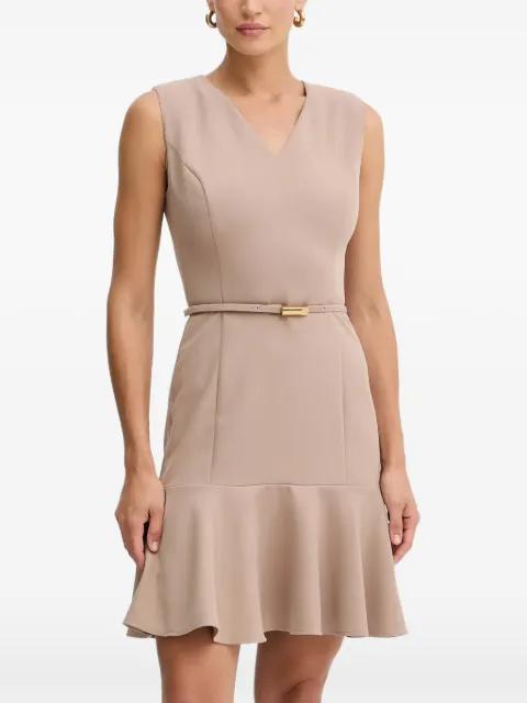 belted V-neck midi dress by MARCIANO BY GUESS