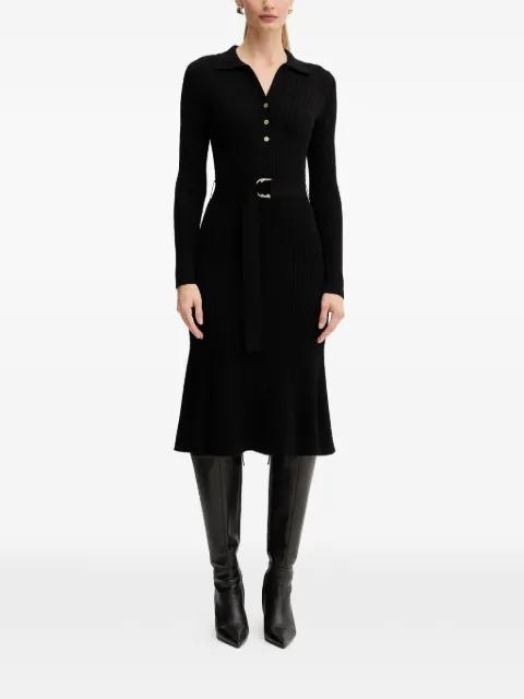 long-sleeve belted midi dress by MARCIANO BY GUESS