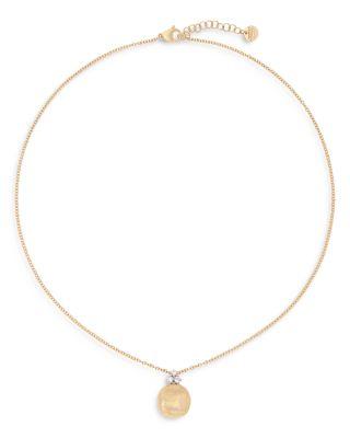 18K White & Yellow Gold Africa Diamond Cluster Textured Bead Pendant Necklace by MARCO BICEGO