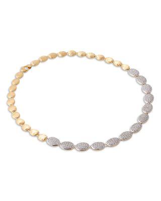 18K White & Yellow Gold Siviglia Diamond Pav&eacute; Link Collar Necklace by MARCO BICEGO