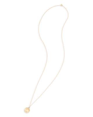 18K Yellow Gold Africa Diamond Textured Bead Pendant Necklace by MARCO BICEGO