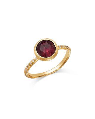 18K Yellow Gold Jaipur Color Green and Pink Tourmaline & Diamond Bezel Ring - Exclusive by MARCO BICEGO