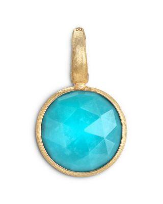 18K Yellow Gold Jaipur Turquoise Round Pendant by MARCO BICEGO