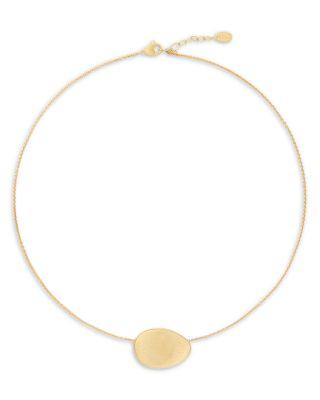 18K Yellow Gold Lunaria Diamond & Textured Link Chain Necklace by MARCO BICEGO