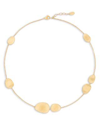 18K Yellow Gold Lunaria Textured Disc Chain Necklace by MARCO BICEGO