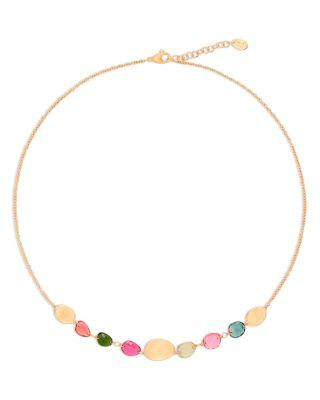 18K Yellow Gold Lunaria Tourmaline Multicolor Tourmaline Collar Necklace by MARCO BICEGO