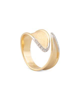 18K Yellow Gold Lunaria Twist Diamond Wrap Ring by MARCO BICEGO