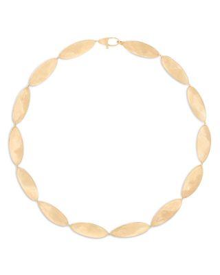 18K Yellow Gold Lunaria Twist Textured Link Collar Necklace by MARCO BICEGO