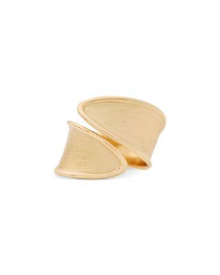 18K Yellow Gold Lunaria Twist Textured Wrap Ring by MARCO BICEGO