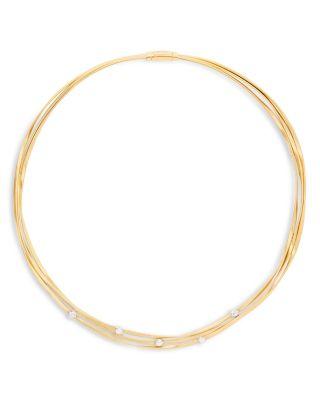 18K Yellow Gold Marrakech Diamond Multirow Collar Necklace by MARCO BICEGO