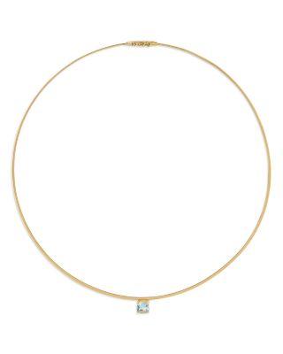 18K Yellow Gold Masai Aquamarine Coil Link Pendant Necklace by MARCO BICEGO
