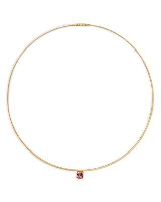18K Yellow Gold Masai Pink Tourmaline Coil Link Pendant Necklace by MARCO BICEGO