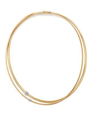18K Yellow Gold Masai Two Strand Diamond Necklace by MARCO BICEGO