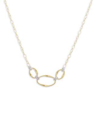 18K Yellow Gold Onde Diamond Three Station Necklace by MARCO BICEGO