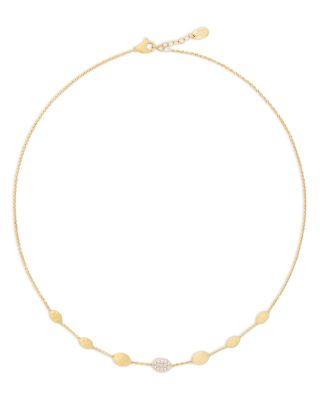 18K Yellow Gold Siviglia Diamond & Textured Link Chain Necklace by MARCO BICEGO