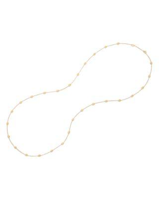 18K Yellow Gold Siviglia Textured Link Long Chain Necklace by MARCO BICEGO