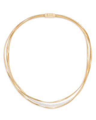 18K Yellow & White Gold Marrakech Diamond Three Strand Necklace by MARCO BICEGO