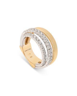 18K Yellow & White Gold Masai Diamond Four Row Coil Ring by MARCO BICEGO
