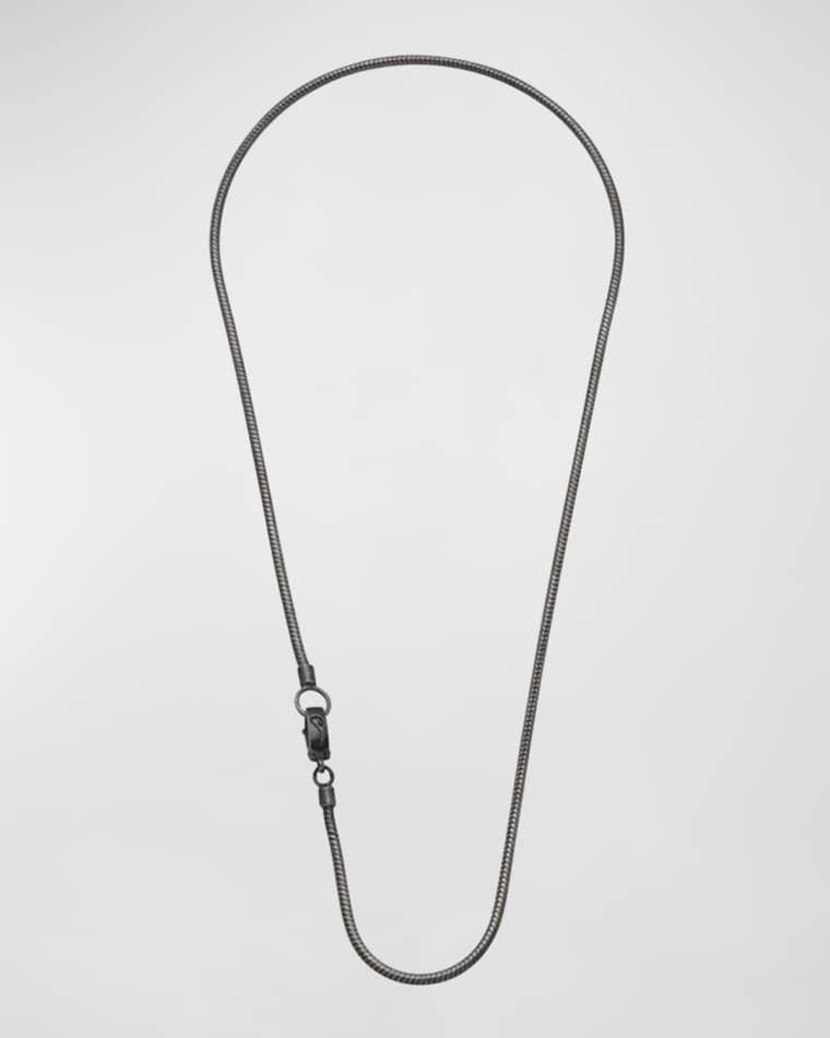 Men's Classy Oxidized Silver Necklace, 20"L by MARCO DAL MASO