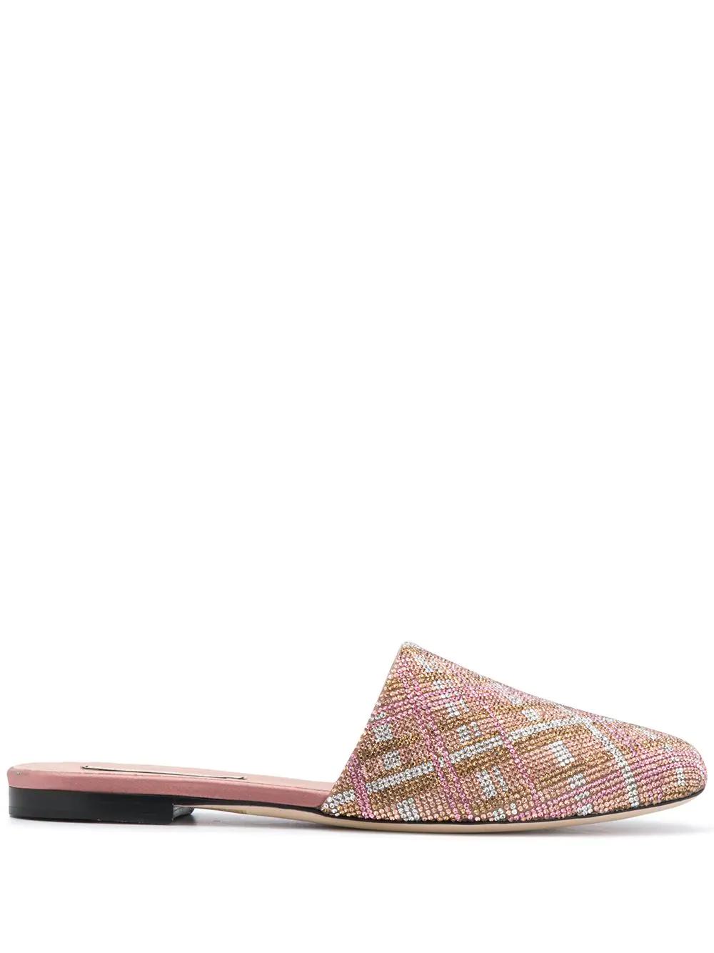 check-crystal slippers by MARCO DE VINCENZO